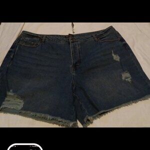 Plus size denim shorts